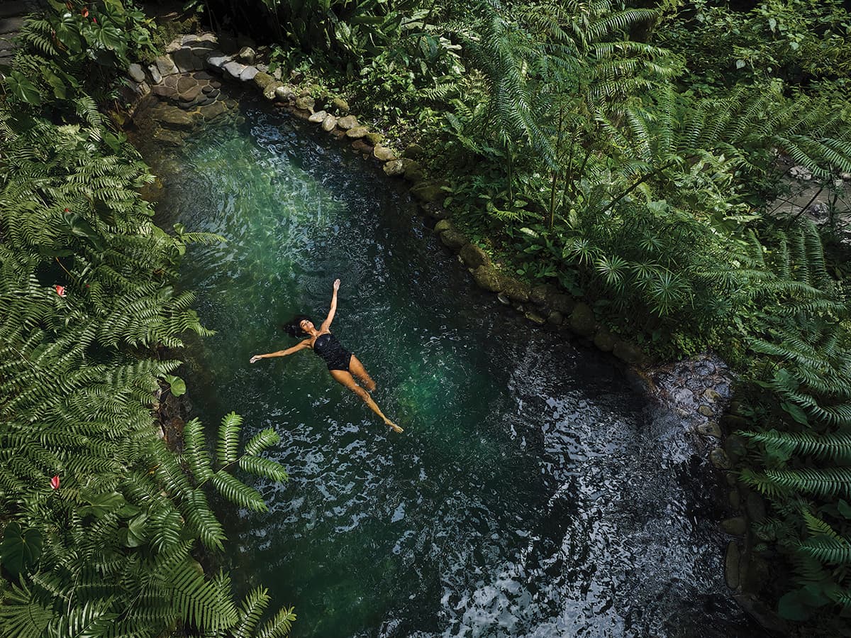 Nature immersion at a waterfall